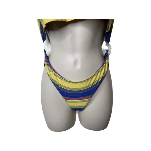 New Lisa Marie Fernandez LEANDRA OFF-THE-SHOULDER STRIPED STRETCH-COTTON BIKINI - Picture 4 of 9